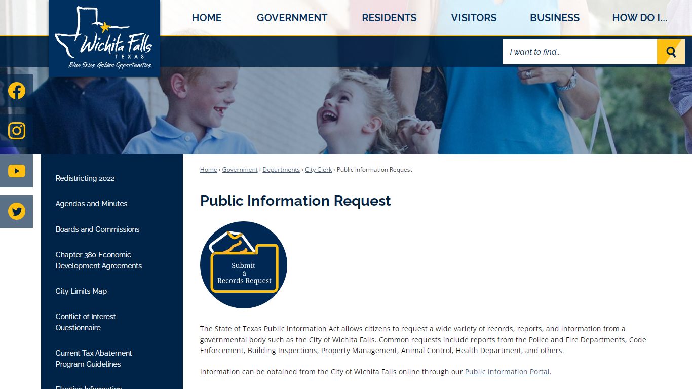 Public Information Request | Wichita Falls, TX - Official Website