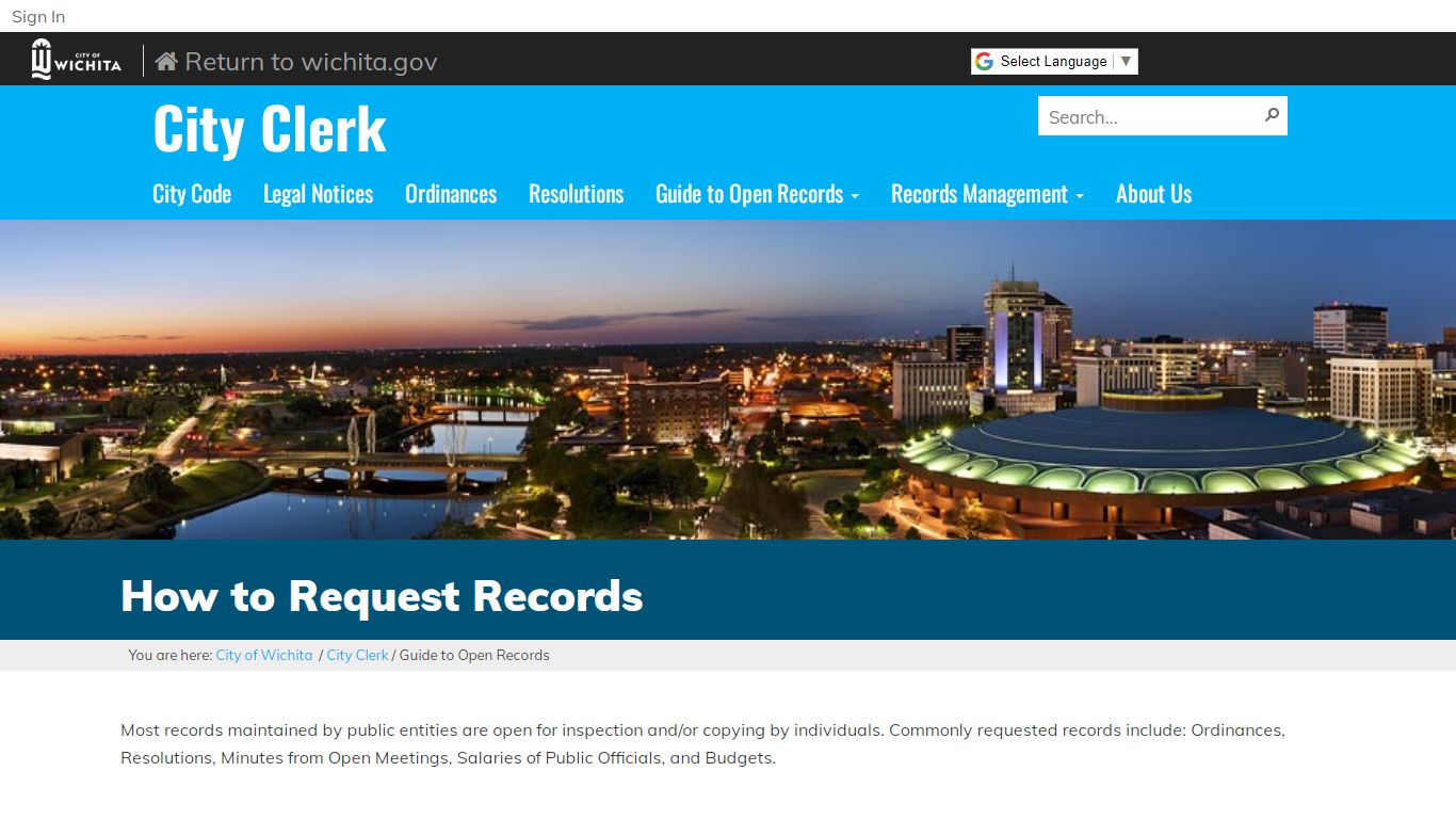 Guide to Open Records How to Request Records - Wichita